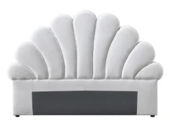Cabeceira concha 140 cm em veludo branco - MOANA