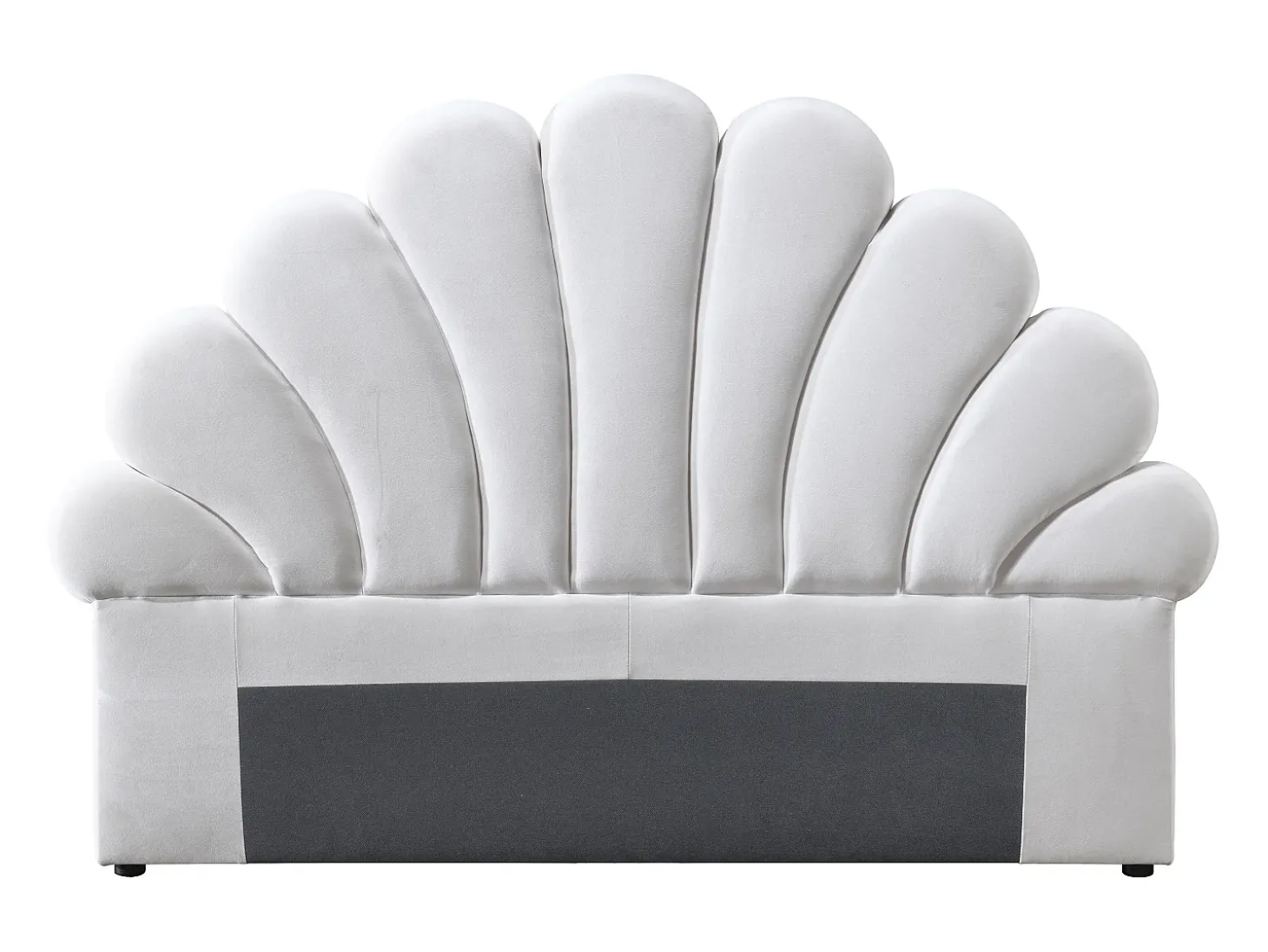 Cabeceira concha 140 cm em veludo branco - MOANA