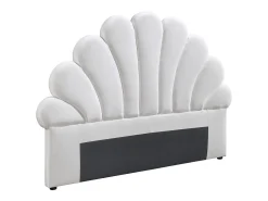 Cabeceira concha 160 cm em veludo branco - MOANA