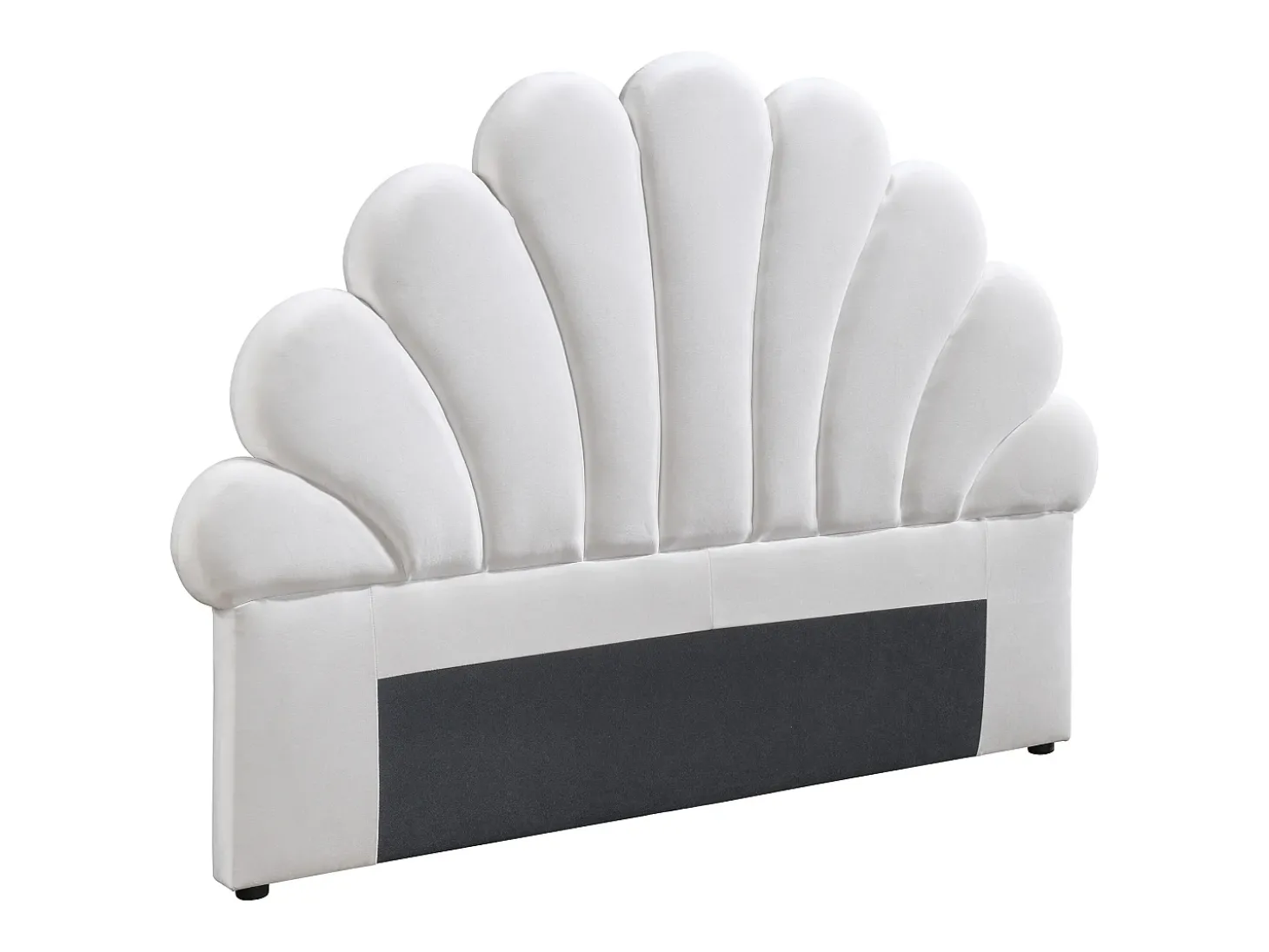 Cabeceira concha 160 cm em veludo branco - MOANA