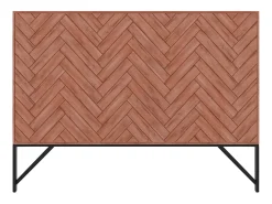 Cabeceira de cama 170 cm em madeira de acácia e metal natural e preto VEDILA