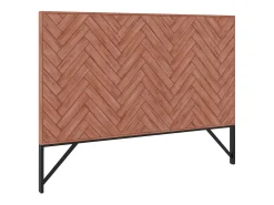 Cabeceira de cama 170 cm em madeira de acácia e metal natural e preto VEDILA