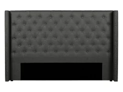 Cabeceira de cama acolchoada cravejada 190 cm tecido cinza - MASSIMO