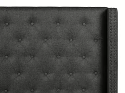 Cabeceira de cama acolchoada cravejada 190 cm tecido cinza - MASSIMO