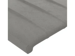 Cabeceira de cama c/ abas veludo 147x23x78/88 cm cinzento-claro