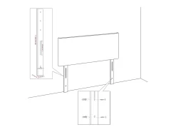 Cabeceira de cama c/ abas veludo 147x23x78/88 cm cinzento-claro