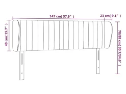 Cabeceira de cama c/ abas veludo 147x23x78/88 cm cinzento-claro
