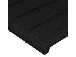 Cabeceira de cama c/ luzes LED tecido 144x5x78/88 cm preto
