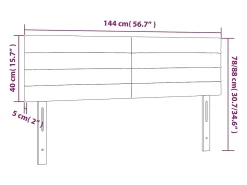 Cabeceira de cama c/ luzes LED tecido 144x5x78/88 cm preto