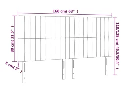 Cabeceira de cama c/ luzes LED tecido 160x5x118/128 cm preto