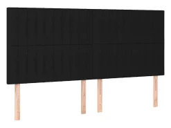 Cabeceira de cama c/ luzes LED tecido 160x5x118/128 cm preto