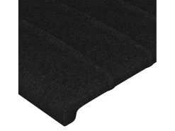 Cabeceira de cama c/ luzes LED tecido 160x5x118/128 cm preto