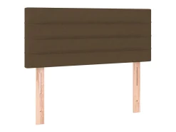 Cabeceira de cama c/ luzes LED tecido 100x5x78/88 cm castanho