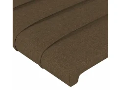 Cabeceira de cama c/ luzes LED tecido 100x5x78/88 cm castanho