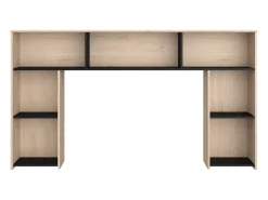 Cabeceira de cama com arrumação 140 cm cor natural e preto - KINSELIA