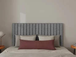Cabeceira de cama com costuras verticais 160cm em tecido cinza SARAH