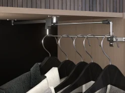 Cabeceira de cama com guarda-roupa e LEDs C265 cm cor natural e preto - VELONA