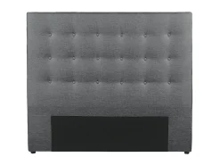 Cabeceira de cama estofada FRANCESCO -140cm -Tecido cinzento