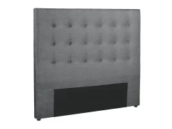 Cabeceira de cama estofada FRANCESCO -140cm -Tecido cinzento