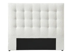 Cabeceira de cama estofada 140 cm tecido bouclé branco - FRANCESCO