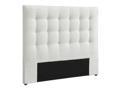Cabeceira de cama estofada 140 cm tecido bouclé branco - FRANCESCO