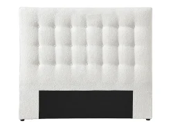 Cabeceira de cama estofada 160 cm tecido bouclé branco - FRANCESCO