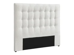 Cabeceira de cama estofada 160 cm tecido bouclé branco - FRANCESCO