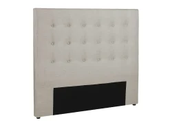 Cabeceira de cama estofada FRANCESCO - 140cm - Tecido - Bege
