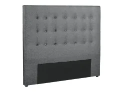Cabeceira de cama estofada FRANCESCO -160cm -Tecido cinzento