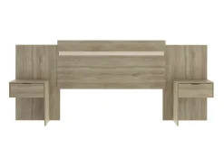 Cabeceira de cama extensível com mesas de cabeceira e 2 gavetas 140/160 cm carvalho. PARATI