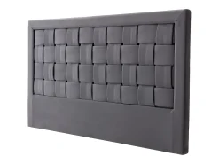 Cabeceira de cama tecida de 140 cm Veludo cinza-escuro. JENNA
