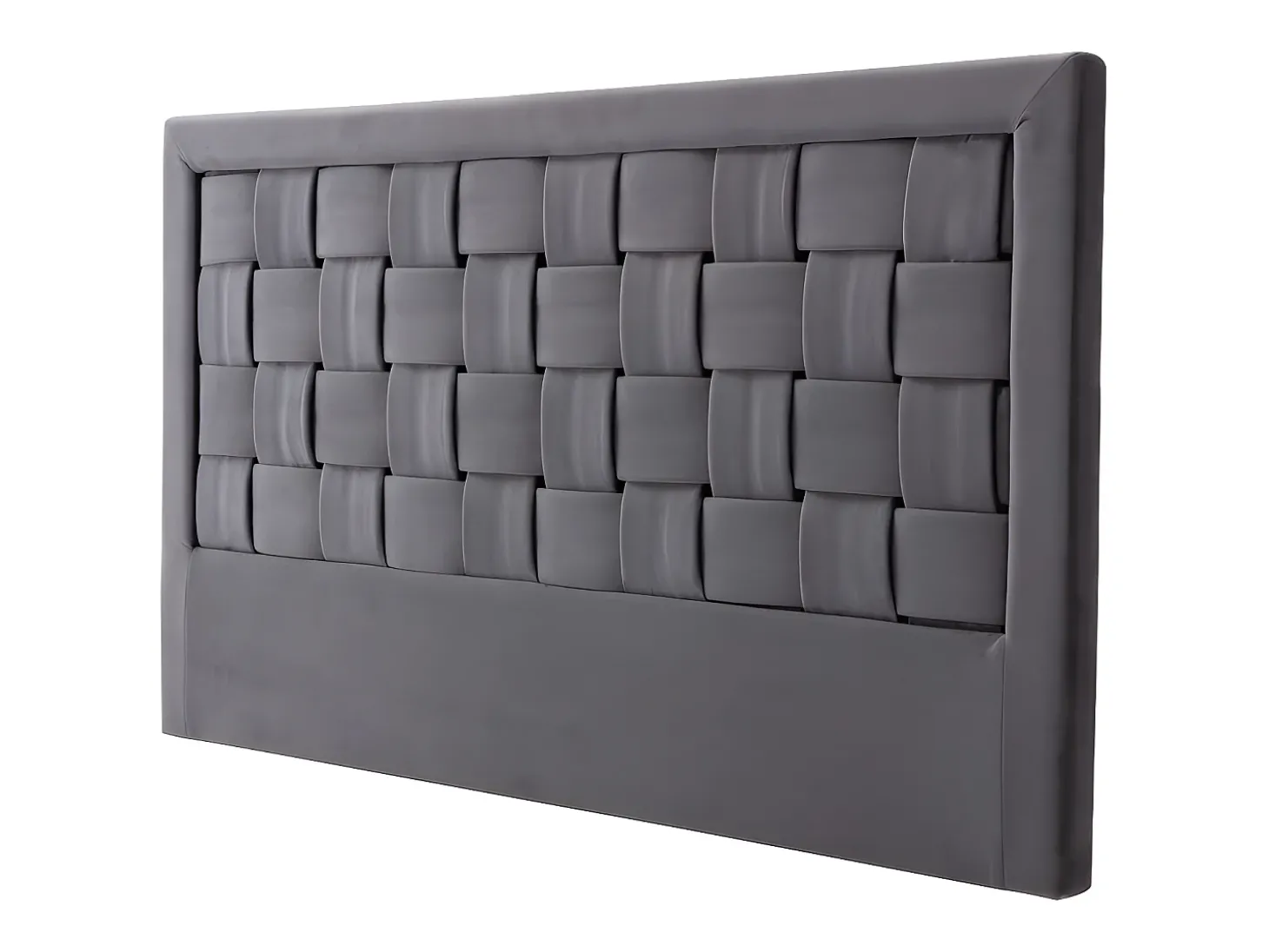 Cabeceira de cama tecida de 140 cm Veludo cinza-escuro. JENNA