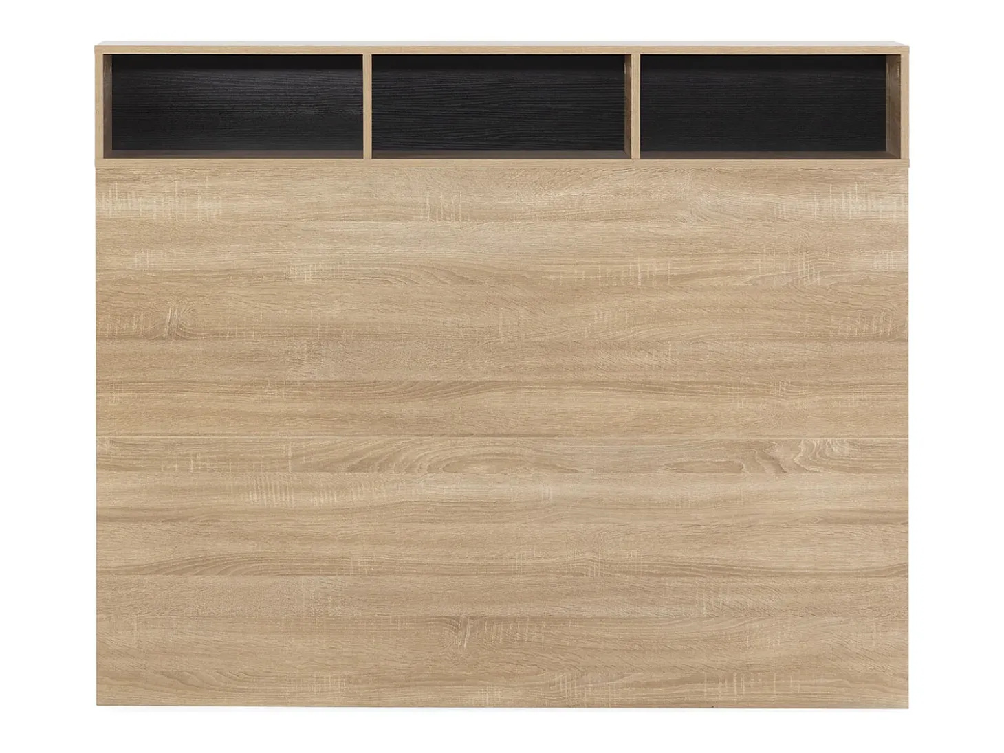 Cabeceira de cama Zeus 145 cm com armazenamento carvalho, 2 portas e 9 furos