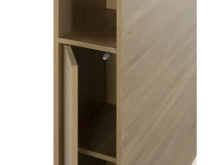 Cabeceira de cama Zeus 145 cm com armazenamento carvalho, 2 portas e 9 furos
