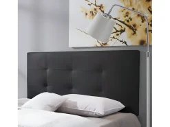 Cabeceira estofada Carla 140x60 cm Preto, Acolchoada com Espuma, 8 cm de Espessura