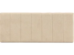 Cabeceira estofada Creta 160x60 cm Cor Bege, Acolchoada com Espuma, Bordado Vertical, 8 cm de Espessura