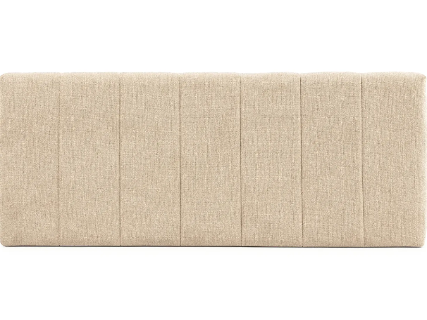 Cabeceira estofada Creta 160x60 cm Cor Bege, Acolchoada com Espuma, Bordado Vertical, 8 cm de Espessura