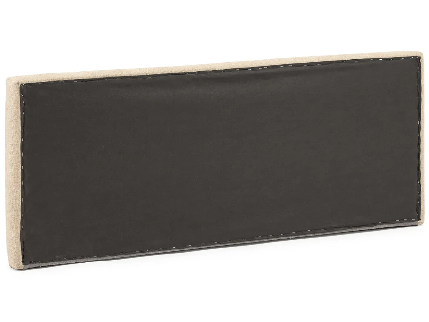 Cabeceira estofada Creta 160x60 cm Cor Bege, Acolchoada com Espuma, Bordado Vertical, 8 cm de Espessura