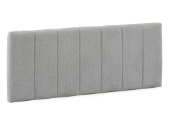Cabeceira estofada Creta 150x60 cm Cor Cinza, Acolchoada com Espuma, Bordado Vertical, 8 cm de Espessura