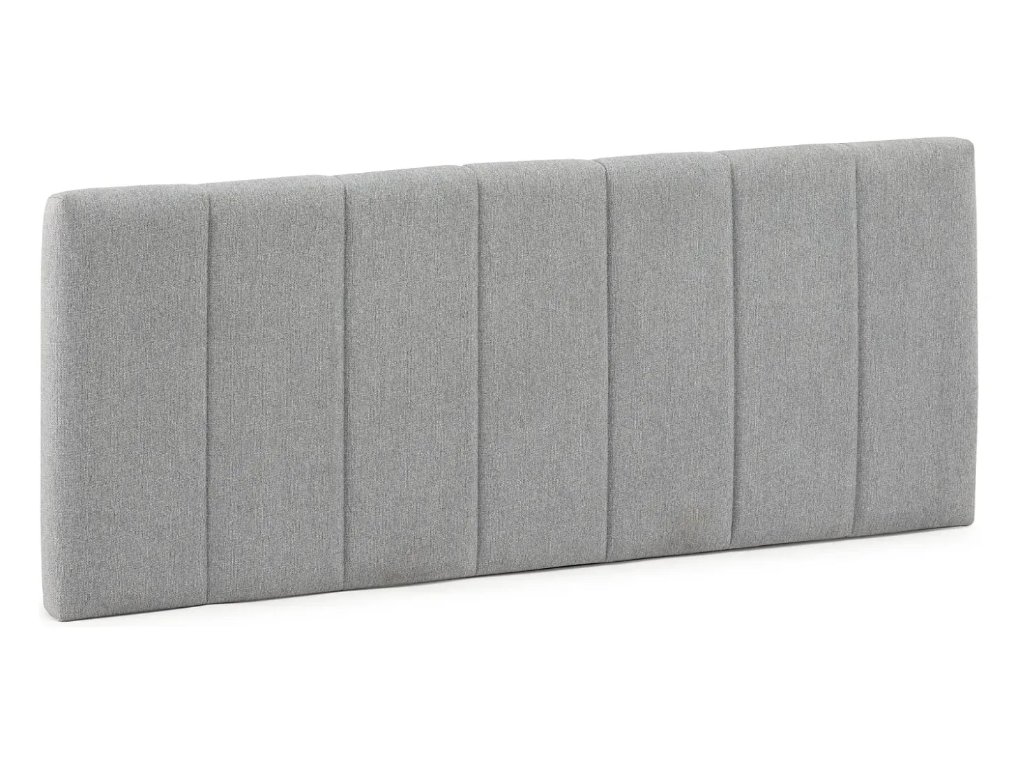 Cabeceira estofada Creta 150x60 cm Cor Cinza, Acolchoada com Espuma, Bordado Vertical, 8 cm de Espessura