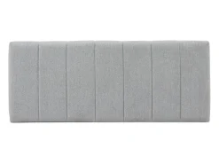 Cabeceira estofada Creta 150x60 cm Cor Cinza, Acolchoada com Espuma, Bordado Vertical, 8 cm de Espessura