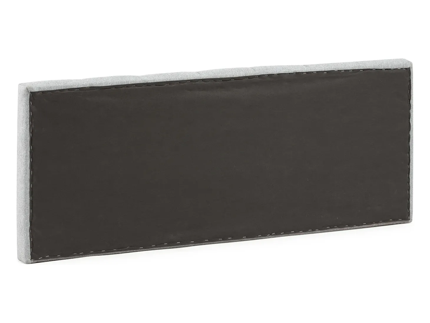 Cabeceira estofada Creta 150x60 cm Cor Cinza, Acolchoada com Espuma, Bordado Vertical, 8 cm de Espessura