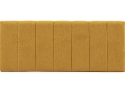 Cabeceira estofada Creta 160x60 cm Cor Mostarda, Acolchoada com Espuma, Bordado Vertical, 8 cm de Espessura
