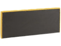 Cabeceira estofada Creta 160x60 cm Cor Mostarda, Acolchoada com Espuma, Bordado Vertical, 8 cm de Espessura