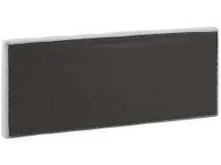 Cabeceira estofada Creta 160x60 cm Cor Cinza, Acolchoada com Espuma, Bordado Vertical, 8 cm de Espessura
