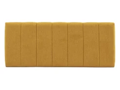 Cabeceira estofada Creta 140x60 cm Cor Mostarda, para Cama 135, Acolchoada com Espuma, Bordado Vertical, 8 cm de Espessura