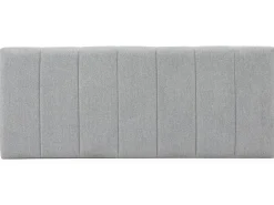 Cabeceira estofada Creta 140x60 cm Cor Cinza, para Cama 135, Acolchoada com Espuma, Bordado Vertical, 8 cm de Espessura