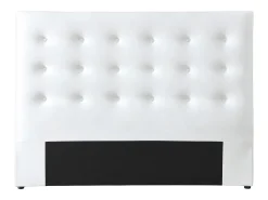 Cabeceira estofada de 140 cm em couro sintético branco - FRANCESCO