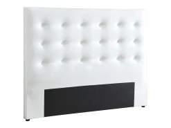 Cabeceira estofada de 140 cm em couro sintético branco - FRANCESCO