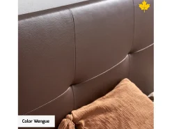 Cabeceira estofada Descansin 150x120 cm Wenge Tecido liso couro sintético